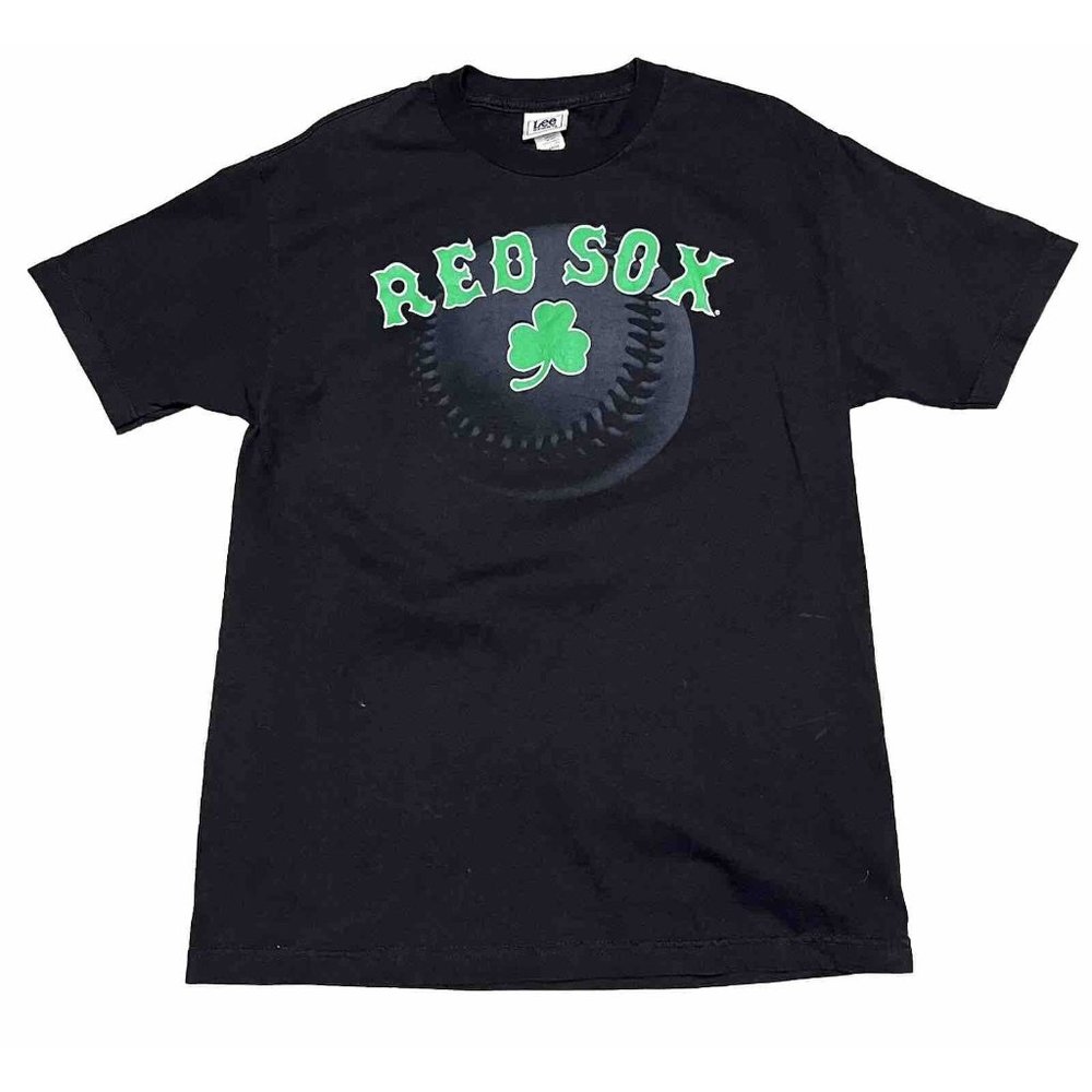 Boston Red Sox 07 Clover Black Short Sleeve Shirt - MLB Lee Sport - Size Large